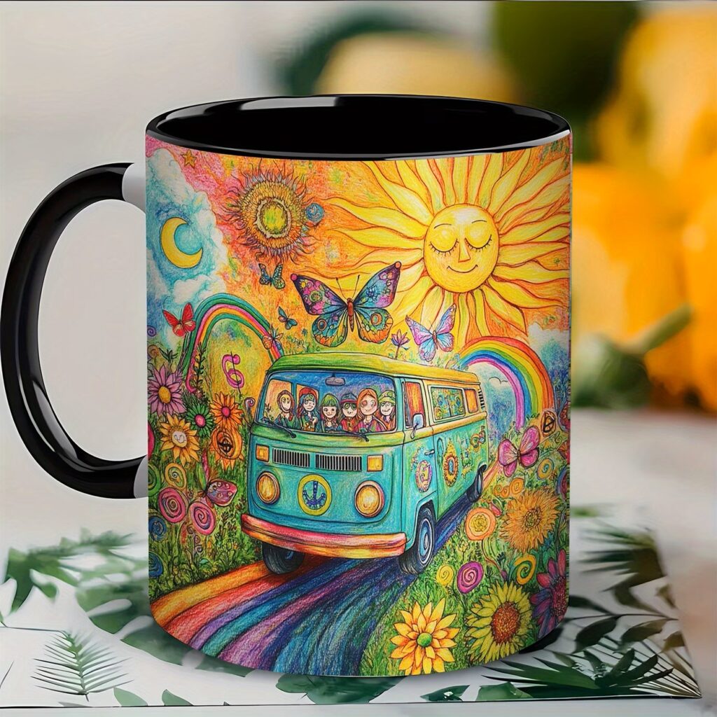 1 Retro Hippie Van Ceramic Coffee Mug