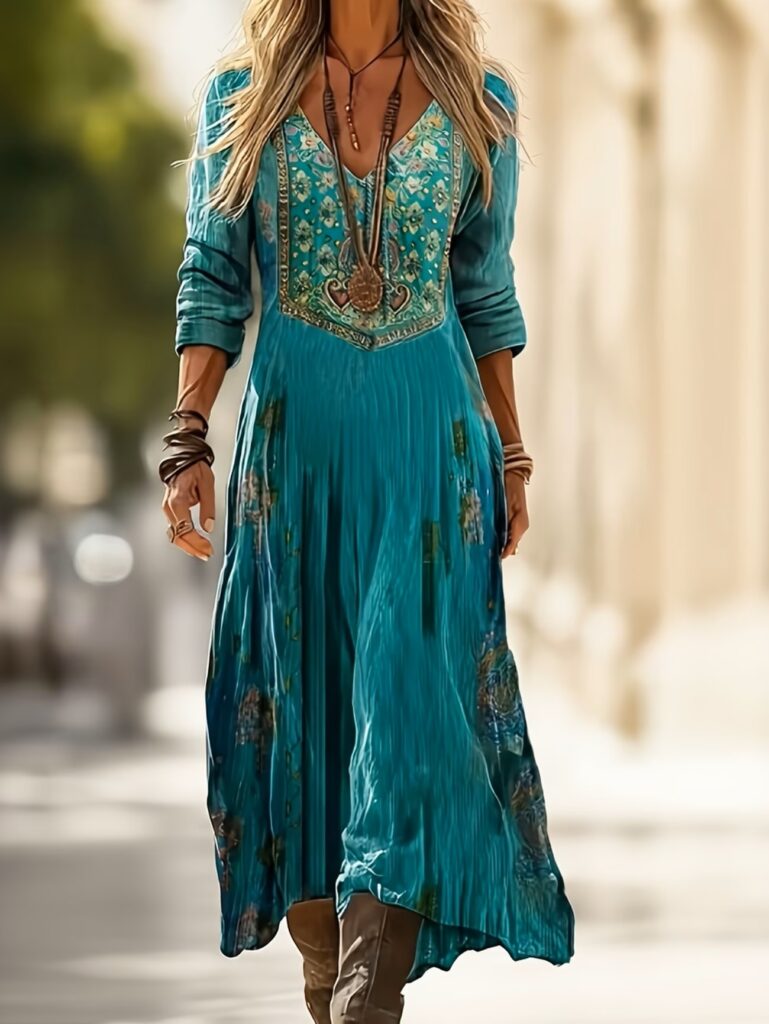 Vintage Bohemian Maxi Dress