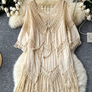 Hand Crochet Floral Lace Long Cardigan