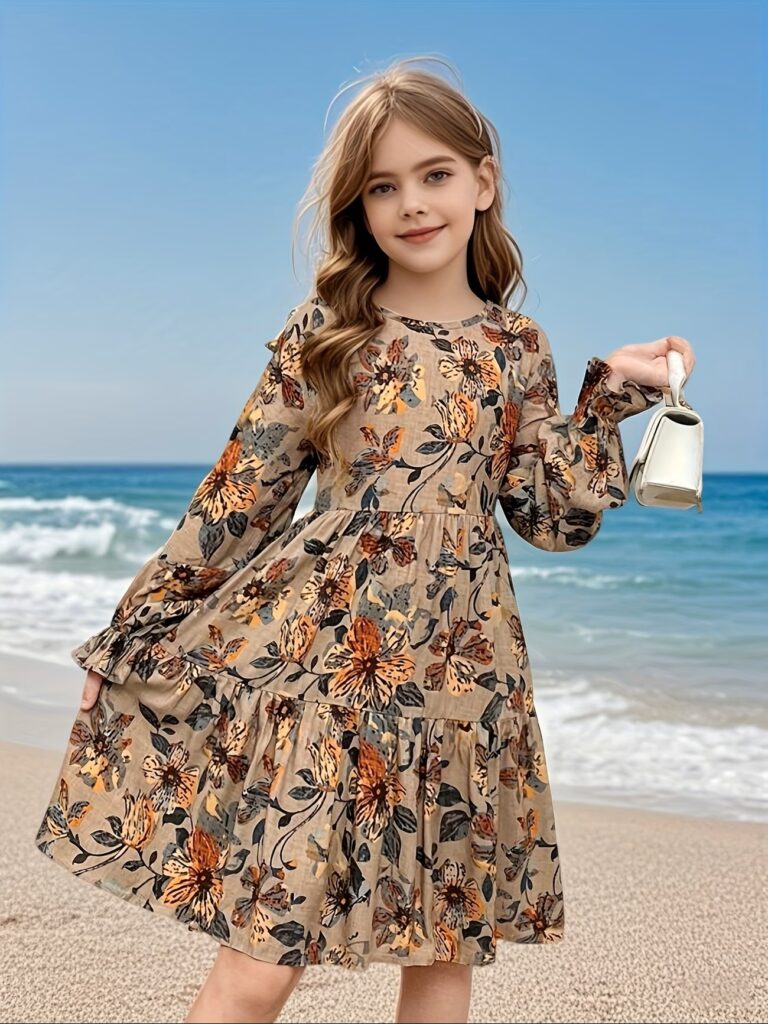 Girls' A-Line Midi Dress
