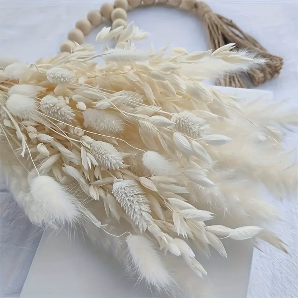 Pampas Grass and Fluffy Dried Bunny Tail Flowers