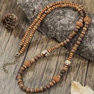 Men's Bohemian Wooden Necklace