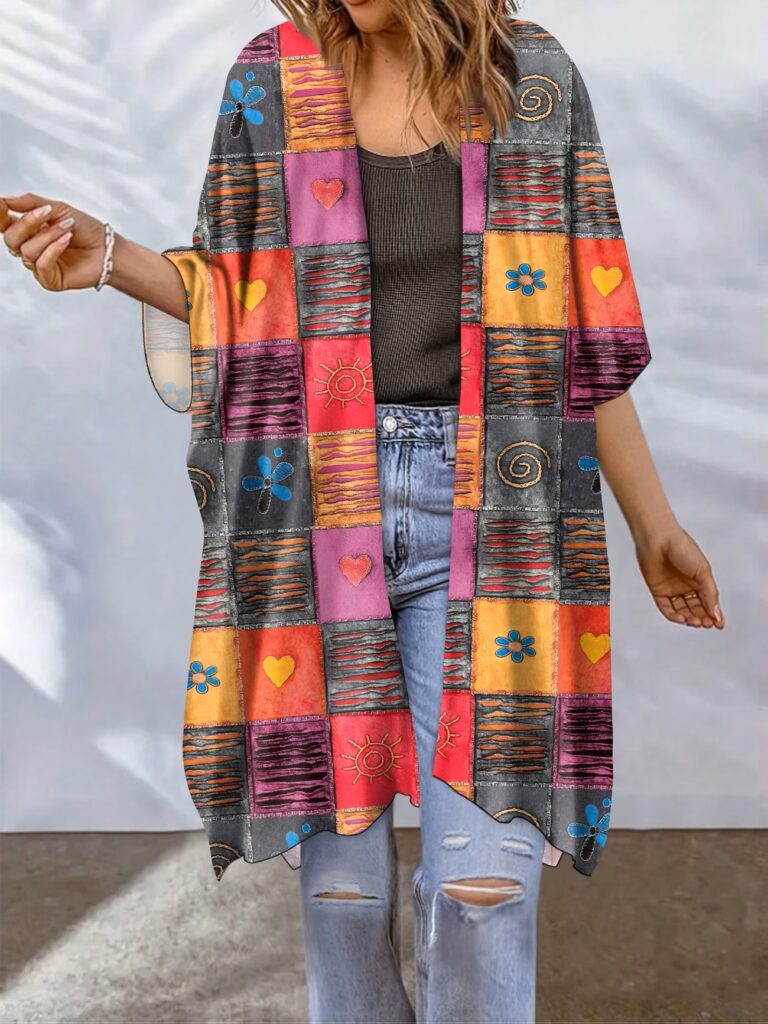Ladies' Bohemian Printed Loose Cover-Up