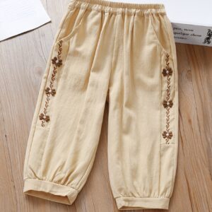Girl Cotton Ankle Pants