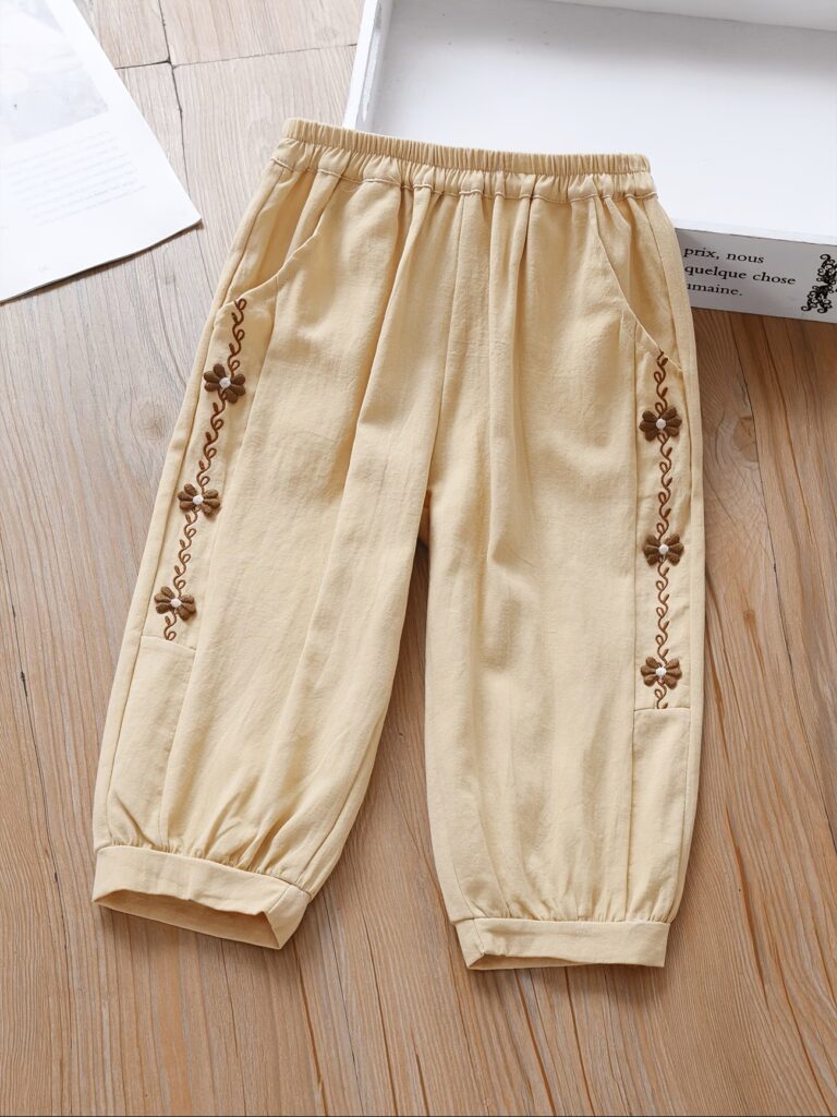 Girl Cotton Ankle Pants