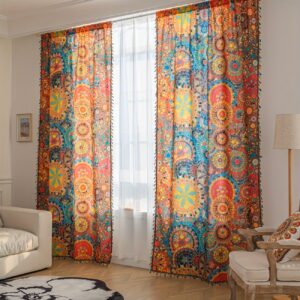 2pcs Bohemian Farmhouse Curtains Set