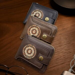 Bohemian Mandala Sunflower Zip Wallet