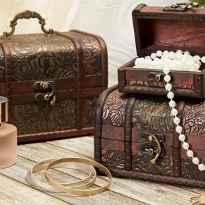Set of 3 Wooden Treasure Boxes