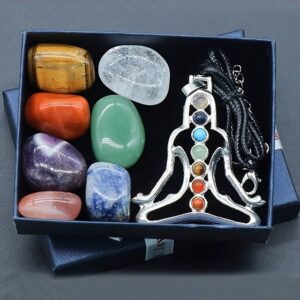 8-piece set of chakra seated pendants