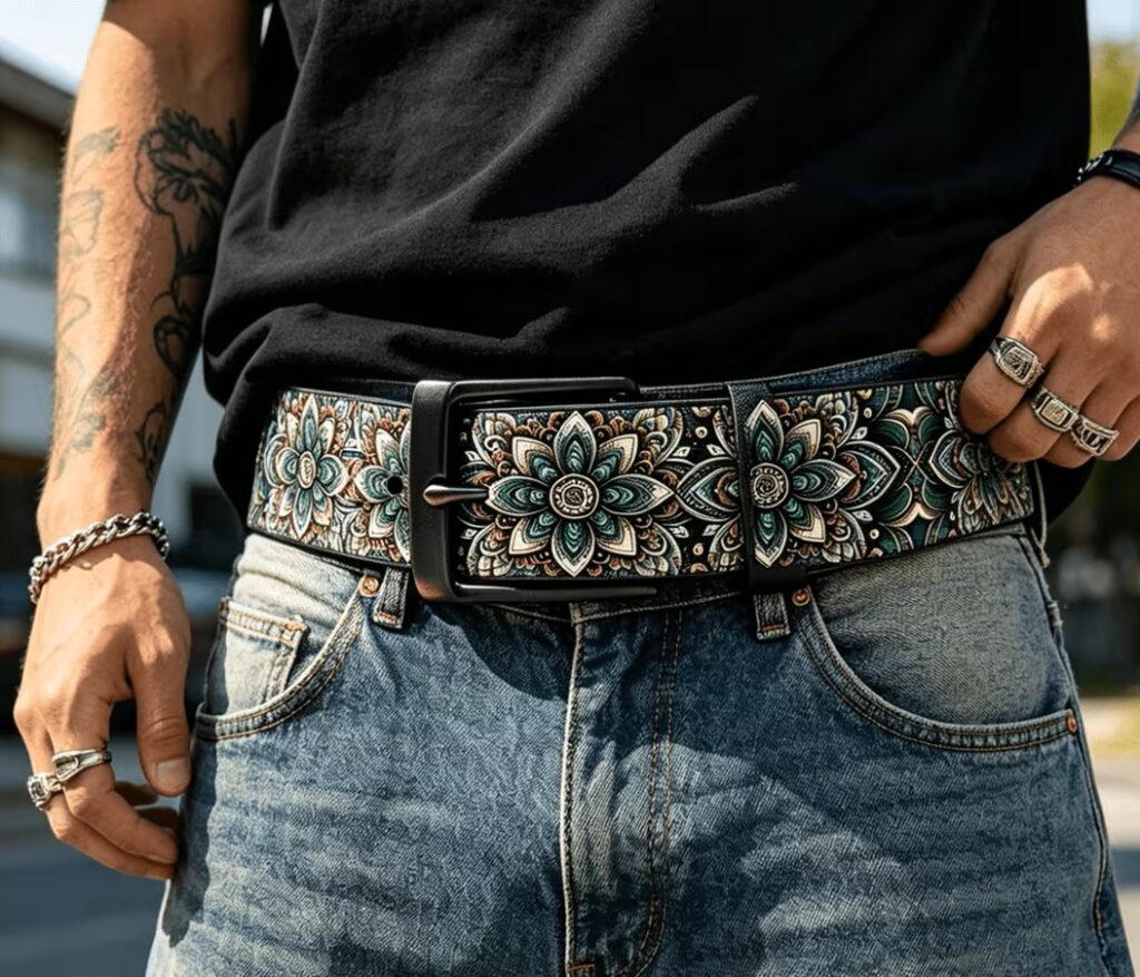 Bohemian Exotic Mandala Print Belt