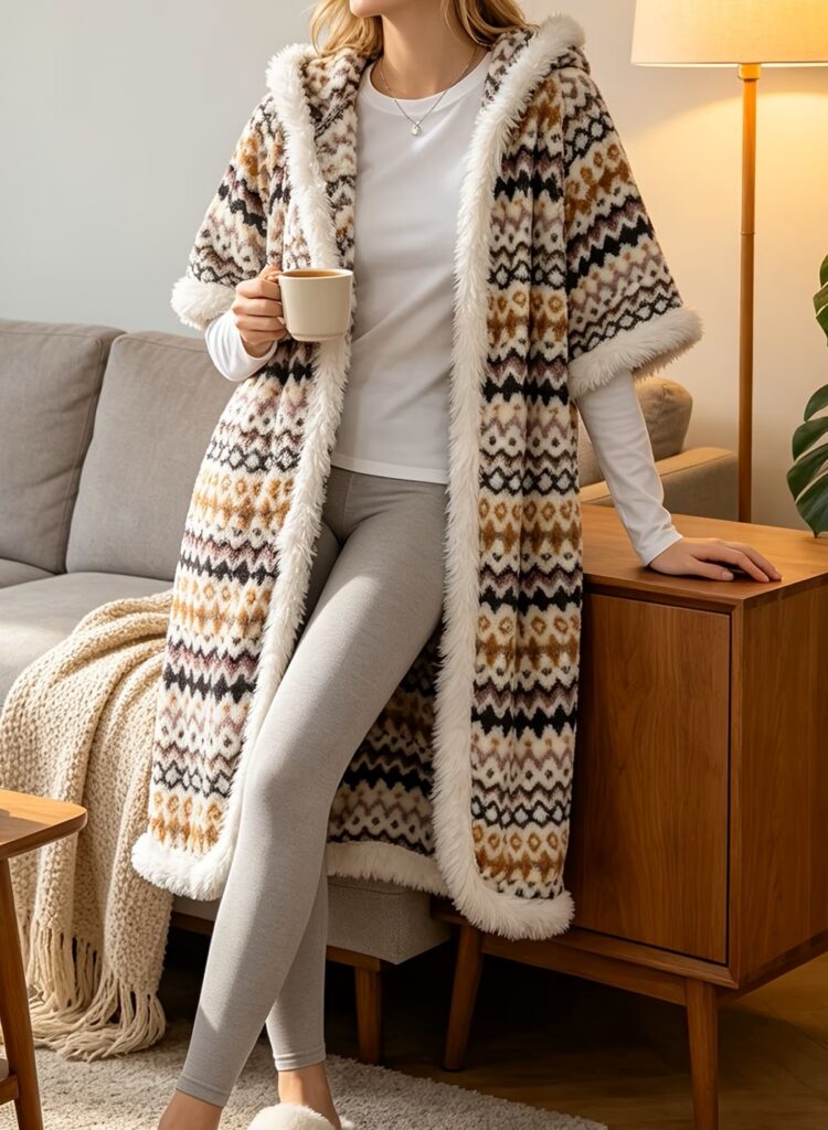 Loose Open-Front Shawl Style Robe